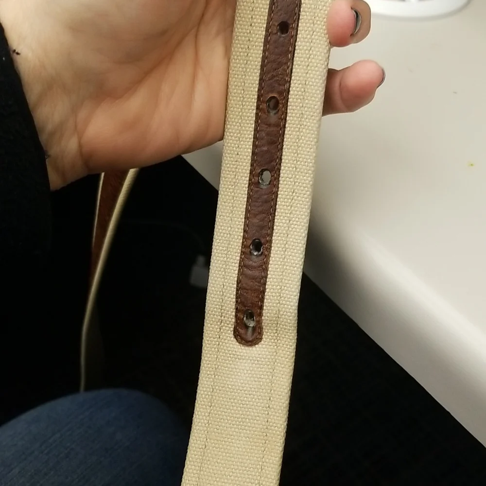 Nautica Canvas w/brown leather belt, size 42, unisex